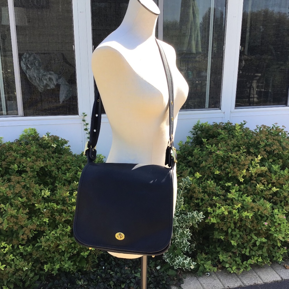 Vintage Coach Stewardess Bag Navy Blue